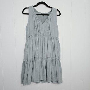 Wishlist Womens Size S Sea Sage Green Boho Sleeveless Ruffle Tiered Mini Dress